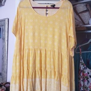 Yellow/white Tiered Babydoll Top